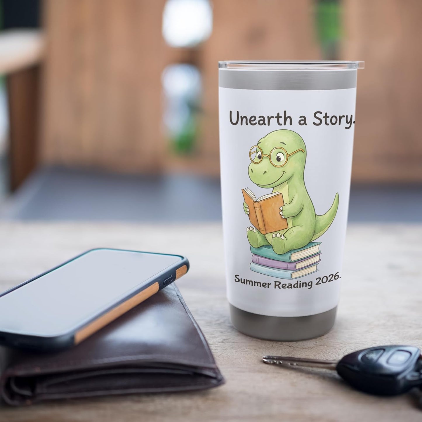 Unearth a Story Summer Reading 2026 Men Women Kids Stainless Steel Insulated Tumbler