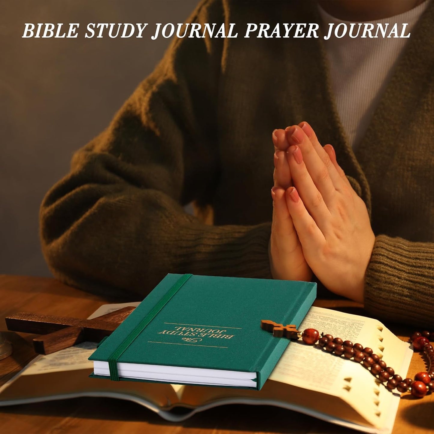 JUBTIC Bible Study Journal with Verse, Prayer Journal for Woman & Men, Christian Planner, Study Scripture Notebook, Faith & Devotional Journal, Bible Notebooks for Note Taking, Christian Gifts (Dark Green)
