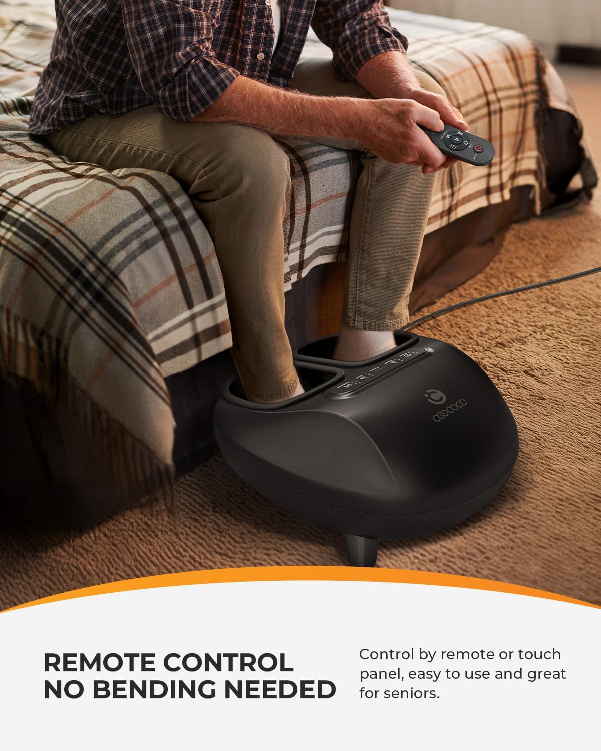 CooCoCo 2026 Upgraded Luxury Foot Massager, Fsa Eligible Items, Heated Foot Massage Machine for Neuropathy & Plantar Fasciitis, Advanced Kneading Compression Shiatsu, Hsa Approved Feet Massager