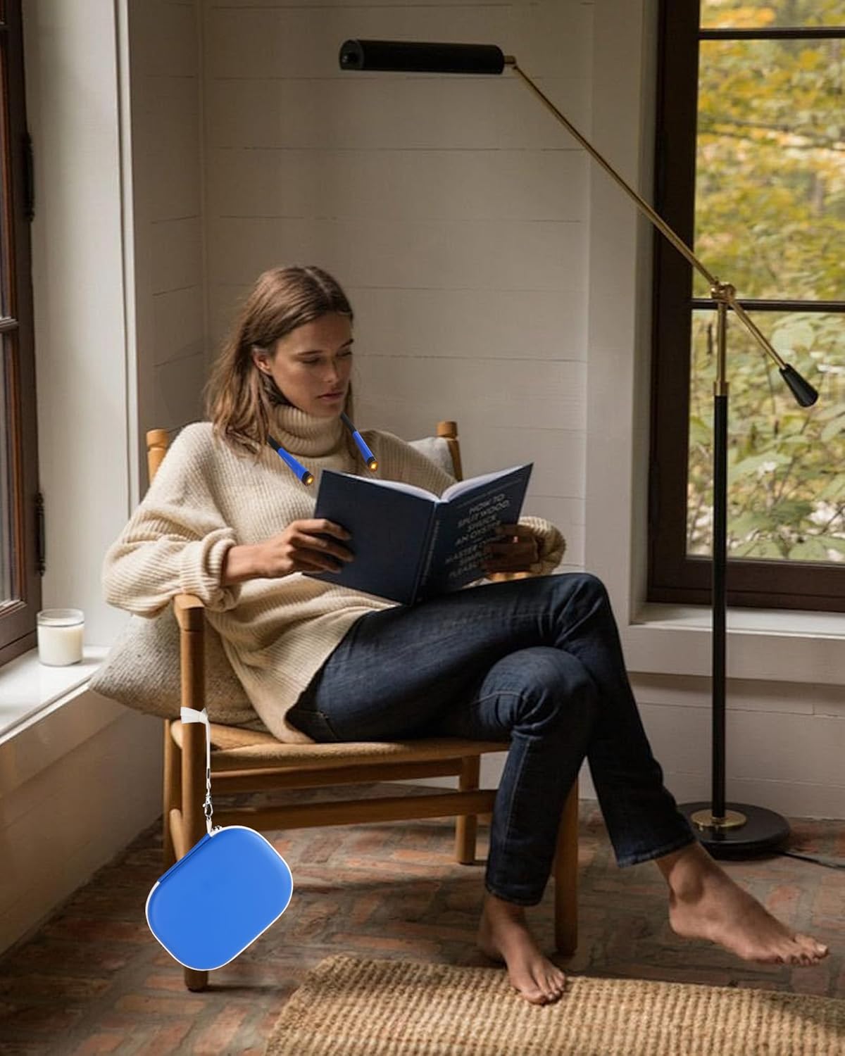 Reading Light Case for Glocusent LITOM LEDGLE TSINGREE, Book Light Case for Reading in Bed, Portable Storage Case for Home Travel (BLUE, SMALL)