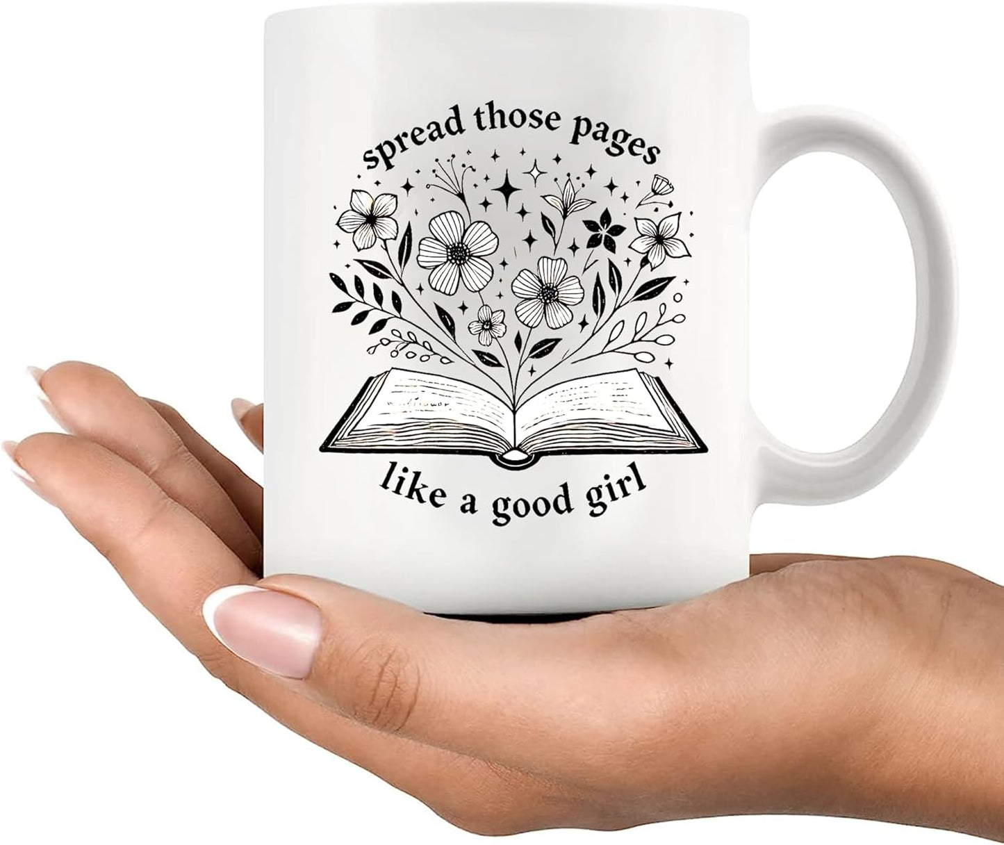 Panvola Spread Those Pages Like A Good Girl Book Lover Gift For Woman Reader Librarian Mug Bookworm Bibliophile Novelty Drinkware Coffee Ceramic Cup 11 oz White