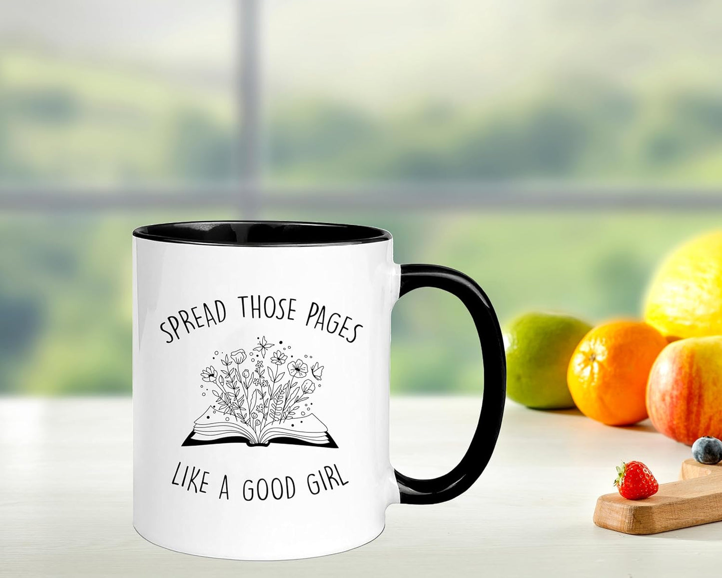 Funny Good Girl Reader Mug, Spread Those Pages Like a Good Girl, Funny Reading, Book Lover, Spicy Reader, 11oz Ceramic Coffee Mug/Tea Cup