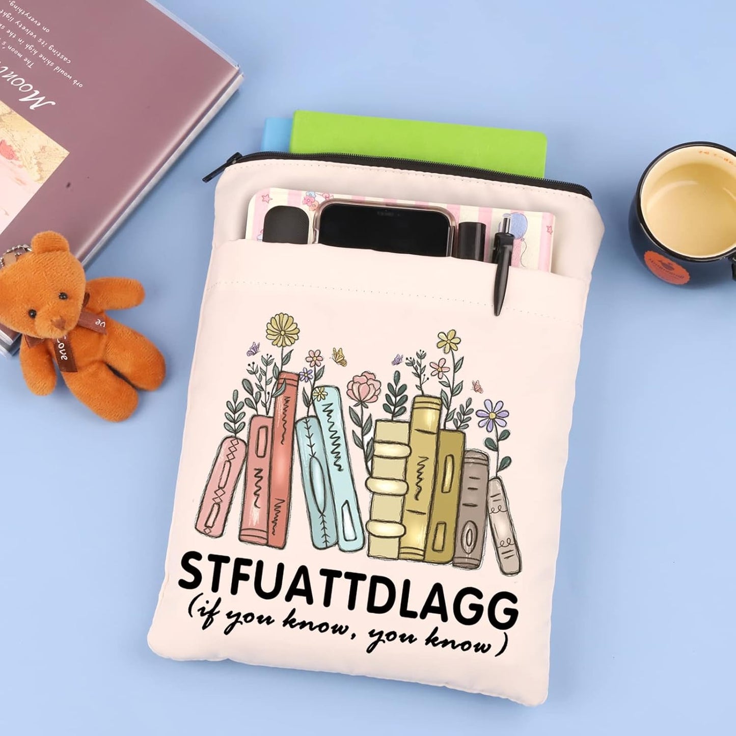Smut Bookish Gift If You Know I Know Funny Book Sleeve Book Lover Gift Bookish Merch (STFUATTDLAGG-b)