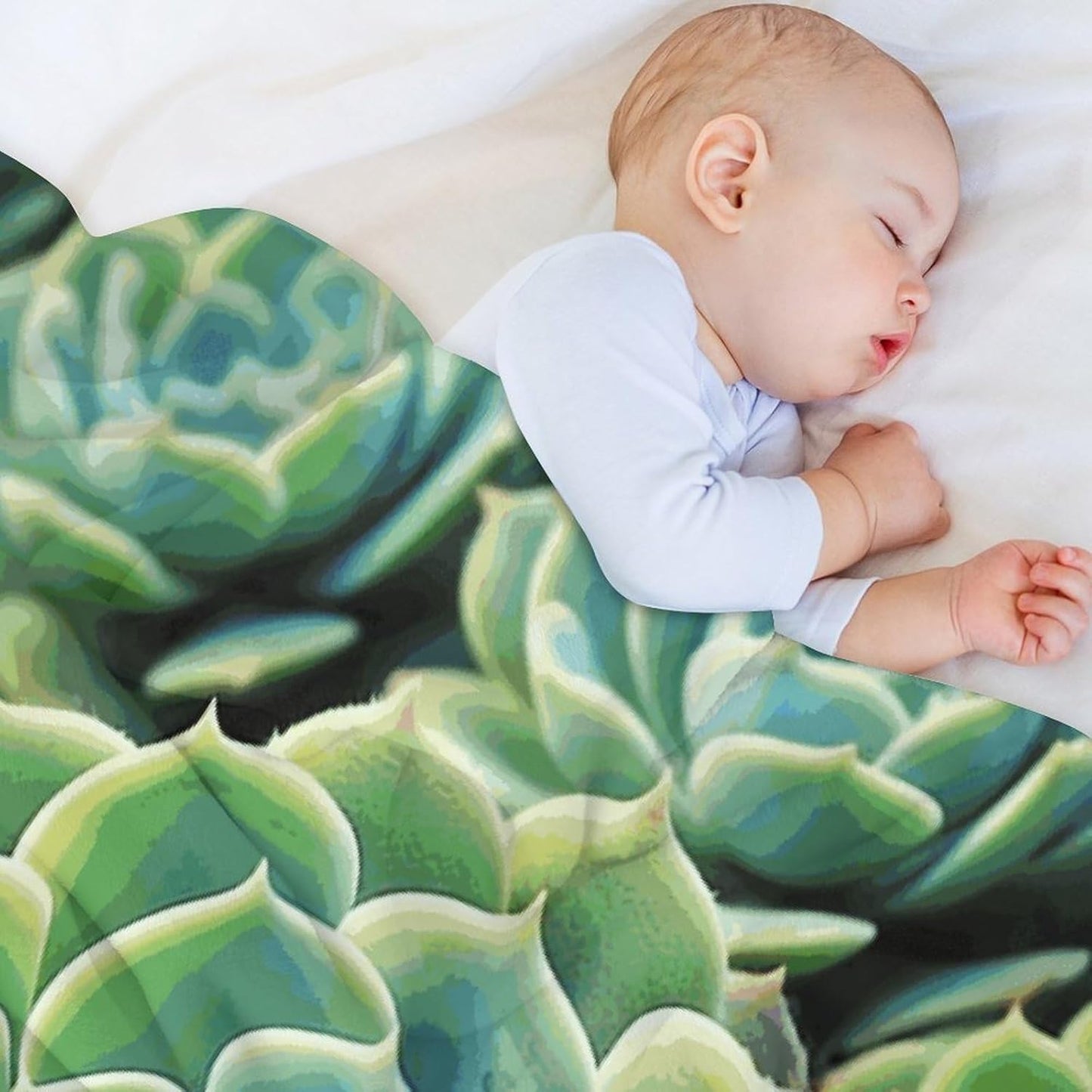 Succulent Plants Blanket Super Soft Lightweight Throw Blanket Cute Cozy Warm Bed Blanket Decorative Fuzzy Blanket All-Season Home Decor Gift for Sofa Couch Living Room 50"*60"(130 * 150cm)