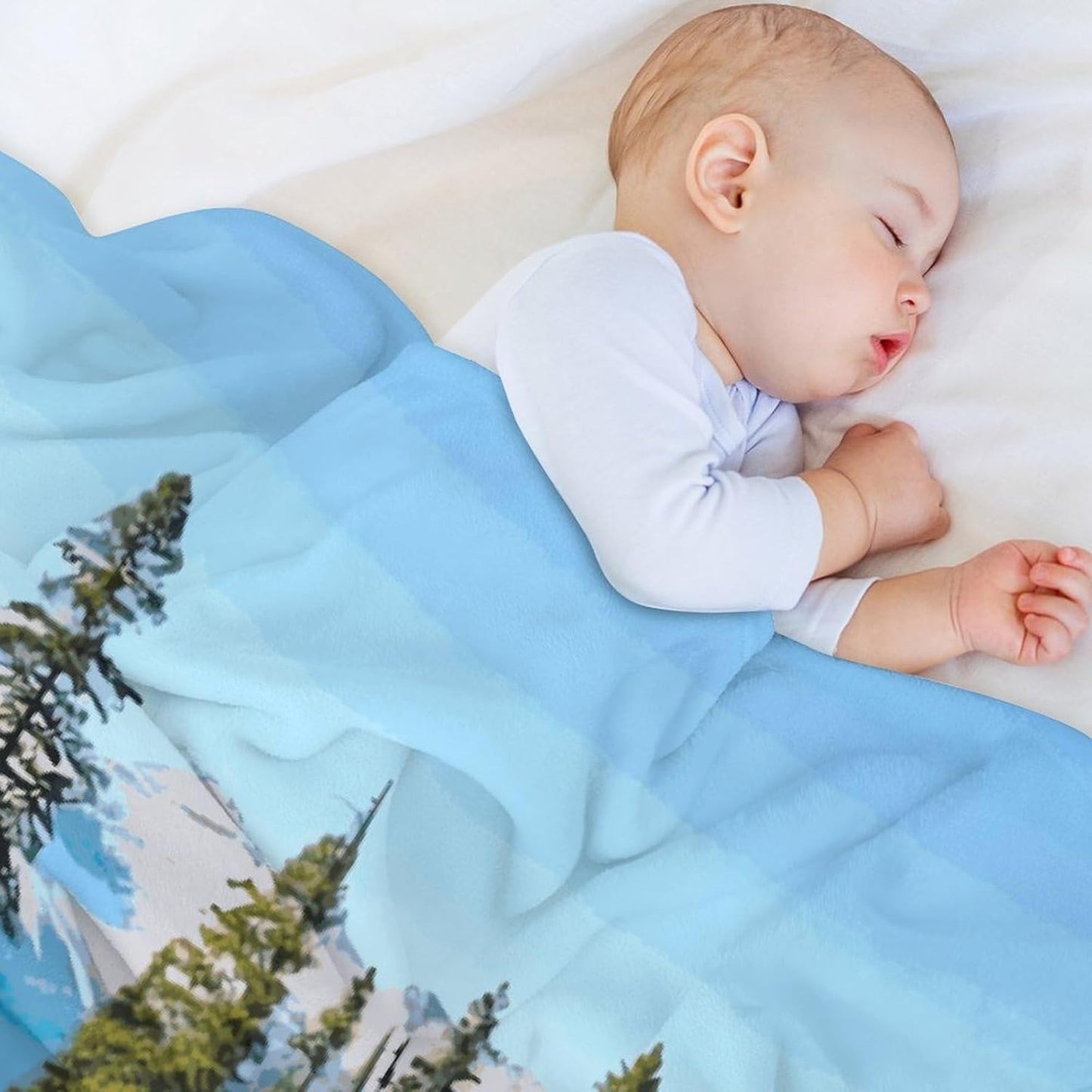 Spirit Island in Lake Blanket Super Soft Lightweight Throw Blanket Cute Cozy Warm Bed Blanket Decorative Fuzzy Blanket All-Season Home Decor Gift for Sofa Couch Living Room 50"*60"(130 * 150cm)