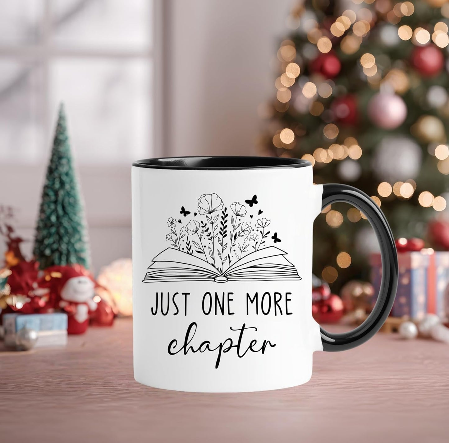 Book Lovers Coffee Mug, Just One More Chapter Bookish Bookworm Gift Coffee Cup, 11 Oz Novelty Reading Lovers Reader Coffee Water Mug