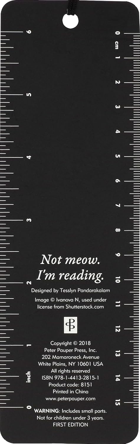 Not Meow, I'm Reading Beaded Bookmark, Cardstock