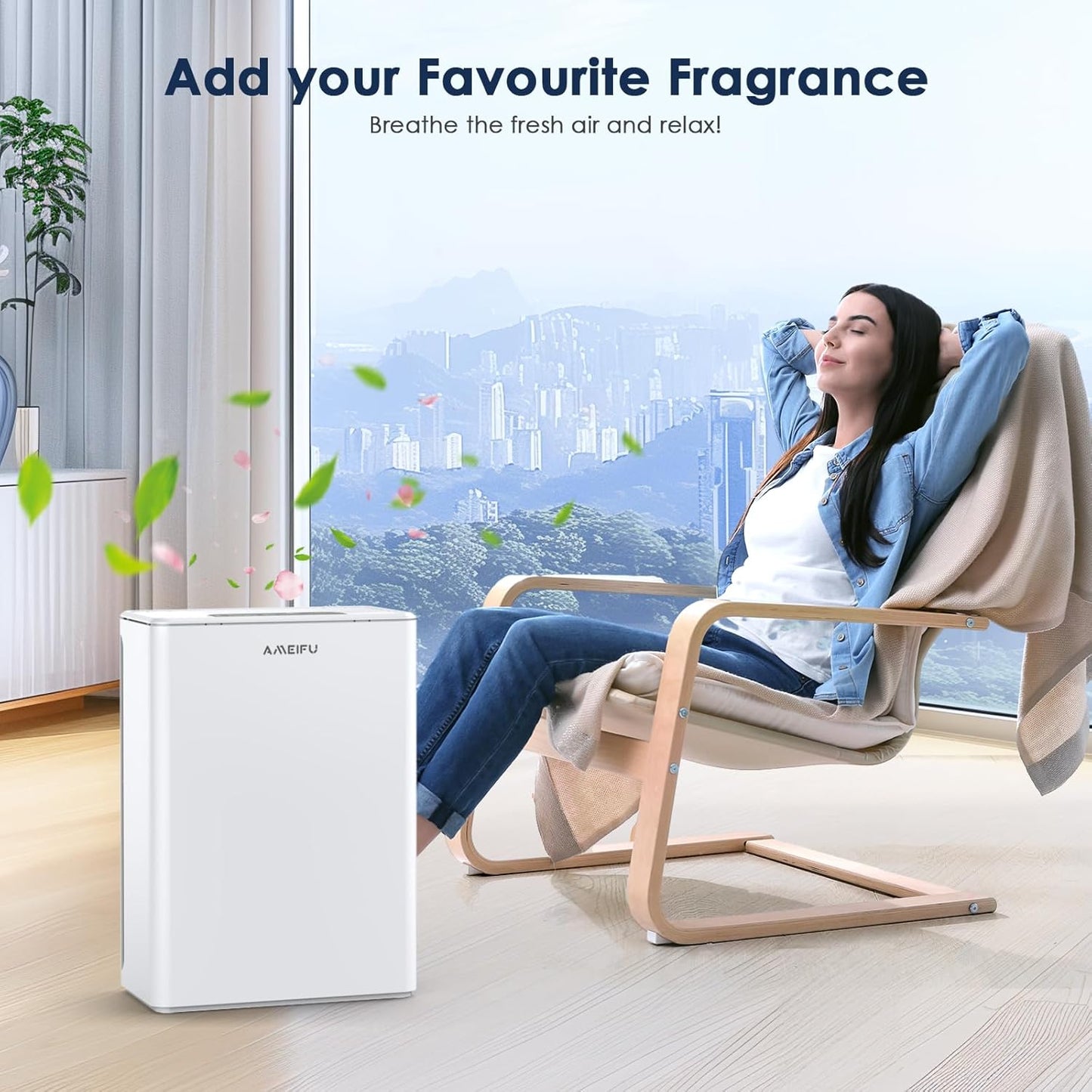 AMEIFU Air Purifiers for Home Large Room up to 2300sq.ft, H13 True Hepa Air Purifiers with PM 2.5 Air Quality Display, Air Cleaner with Washable Pre-Filter for Pets Hair, Dander, Smoke, Pollen