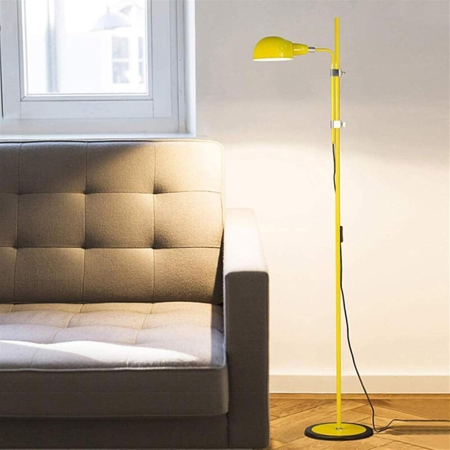 Floor Lamp LED Height Adjustable Living Room Bedroom Study Stereo Reading Light Red (Size : Yellow)