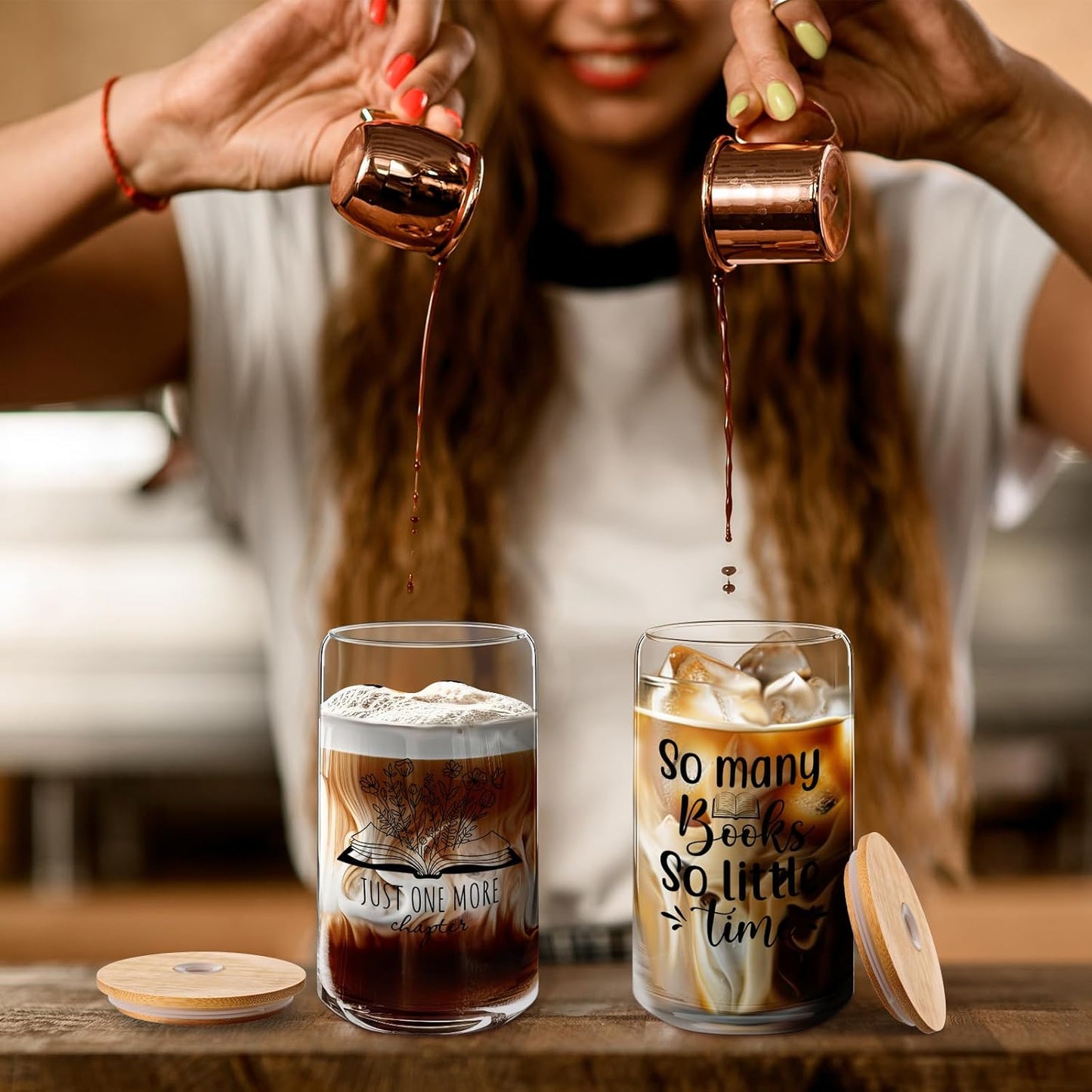 6 Pack Book Lover Gifts Book Club Gift 16 oz Reading Glass Drinking Tumblers Cups with Lids Straws Employee Appreciation Gifts for Librarian Bookworm Bookish Reader Teacher Team Coworker Staff