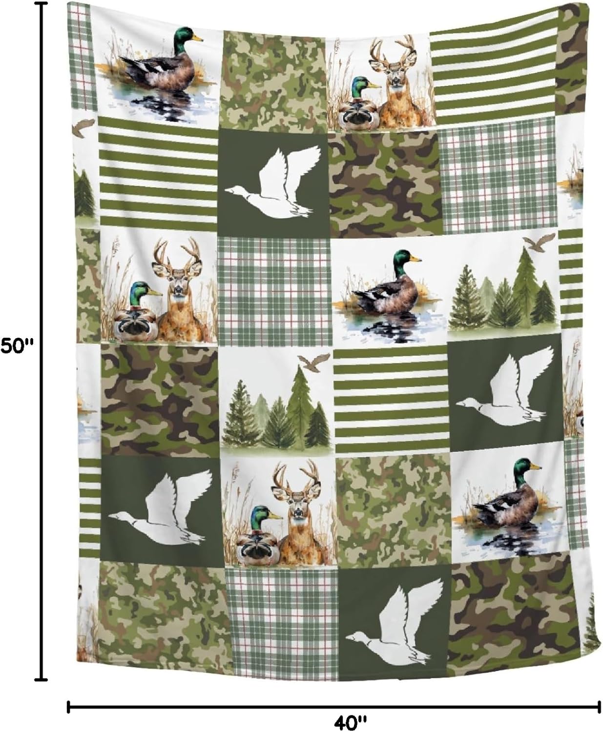 Wild Duck Mallard Throw Blanket, Ultra Soft Flannel Home Decor for Bed Couch Living Room, Duck Lover Gifts, 40"x50" Kids/Throw Size