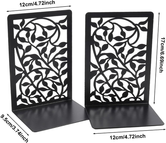 Tree Design Modern Bookends for Shelves, Metal Bookend Decorative Bookends Tree Bookends Supports, Unique Black Book Stoppers Black Non-Skid Book Stopper for Home Office School