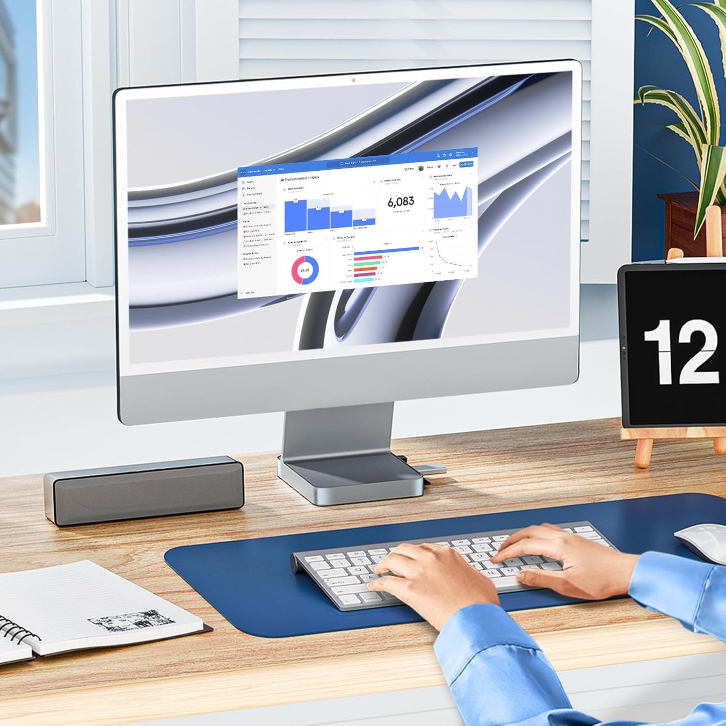 USB C Hub for iMac 24 inch 2021/2023/2024, Minisopuru iMac Hub Support M.2 NVMe SSD, iMac Accessories for iMac M1/M3/M4, iMac Adapter with USB A/C 10Gbps, SD/TF, M.2 SSD (Not Included), Silver