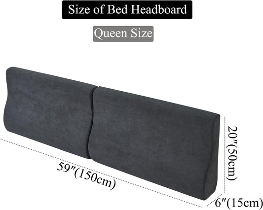 Queen Wedge headboard Pillow with Firm Foam Triangular Bed Wedge Pillow for Headboard Large Couch Back Support Pillow for Bed Sitting up Replacement, Gray