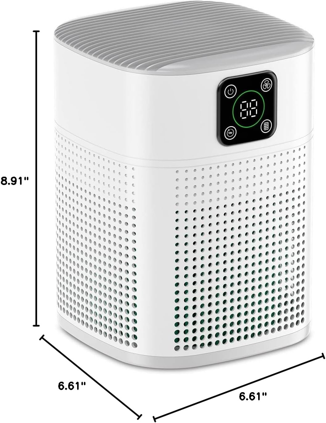 Air Purifiers for Bedroom, Honeyuan H13 HEPA Air Purifier for Home Large Room 1095 sqft, Air purifiers with 360°Air Intake, 3 Fan Speeds, 3-Stage Filtration, White