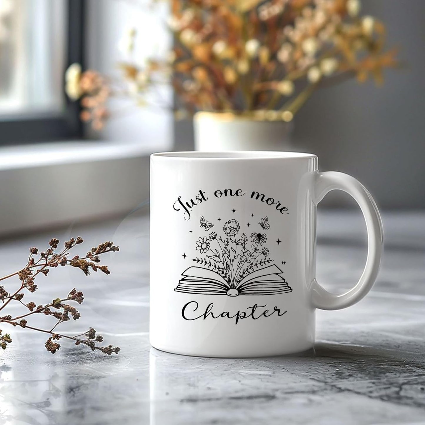 Books Lover Mug - Just a Girl Who Loves Reading 11oz White Ceramic Coffee Cup - Unique Gift for Bookish Readers, Mom, Teacher, Best Friend - Birthday, Christmas Graduation Gift Idea -57