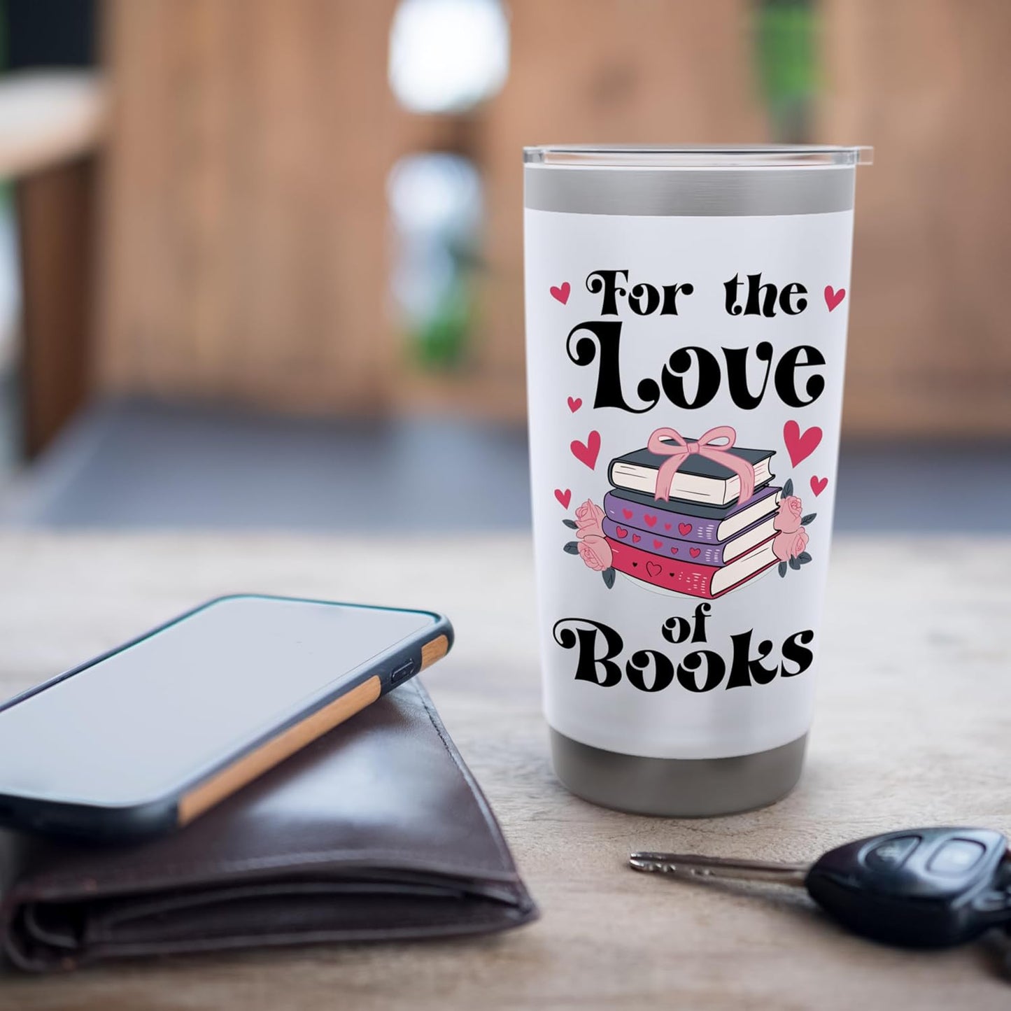 For the Love of Books are My Valentine I Love Book Reading Stainless Steel Insulated Tumbler