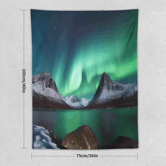 FodPand Aurora Borealis Tapestry Anti-fading Wall Tapestry with Installation Kit Backdrop Banner Multipurpose Aesthetic Tapestries Boho Wall Art Hanging Decorative Blanket 30"x40"