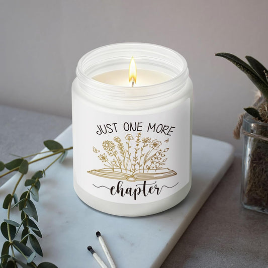 Funny Scented Candle Gifts for Book Lovers, Smells Like Just One More Chapter, Reading Day Candles Decor Gift for Readers, Librarian, Bookworm, Bookish Club Candles Gift for Christmas-36