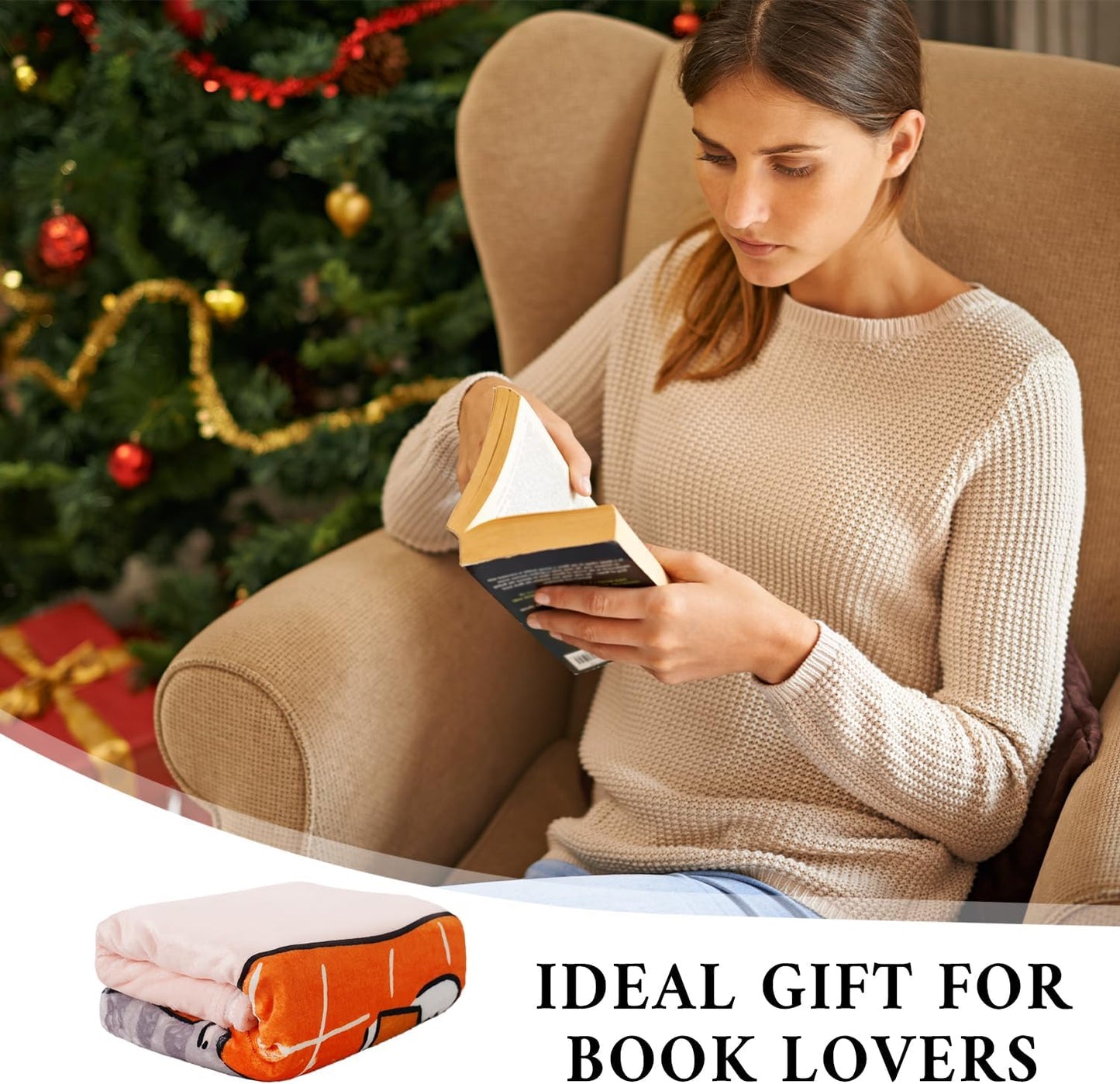 Reading Blanket for Book Lovers Gifts for Reading Lover Women Bookish Presents Soft Fleece Throw Blanket 50"X60"