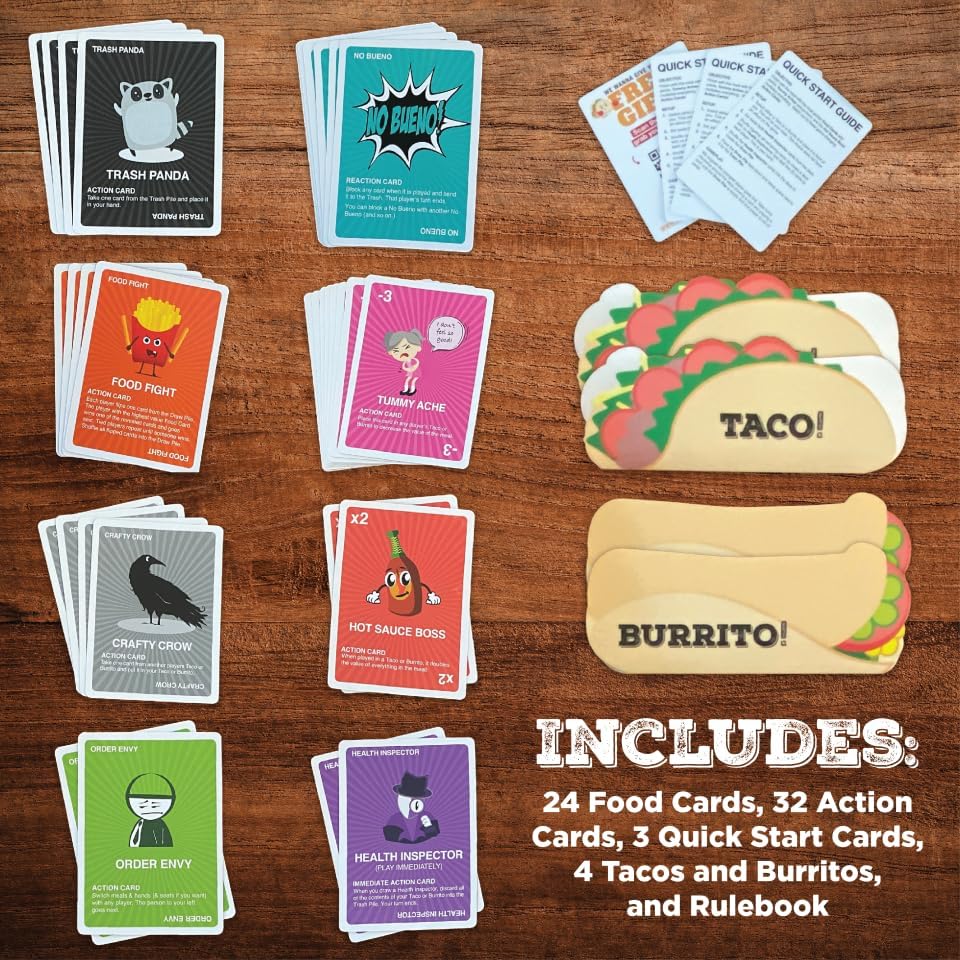 Taco vs Burrito - The Wildly Popular Surprisingly Strategic Card Game Created by a 7 Year Old - 5 Ways to Play - a Family-Friendly Party Game for Kids, Teens & Adults