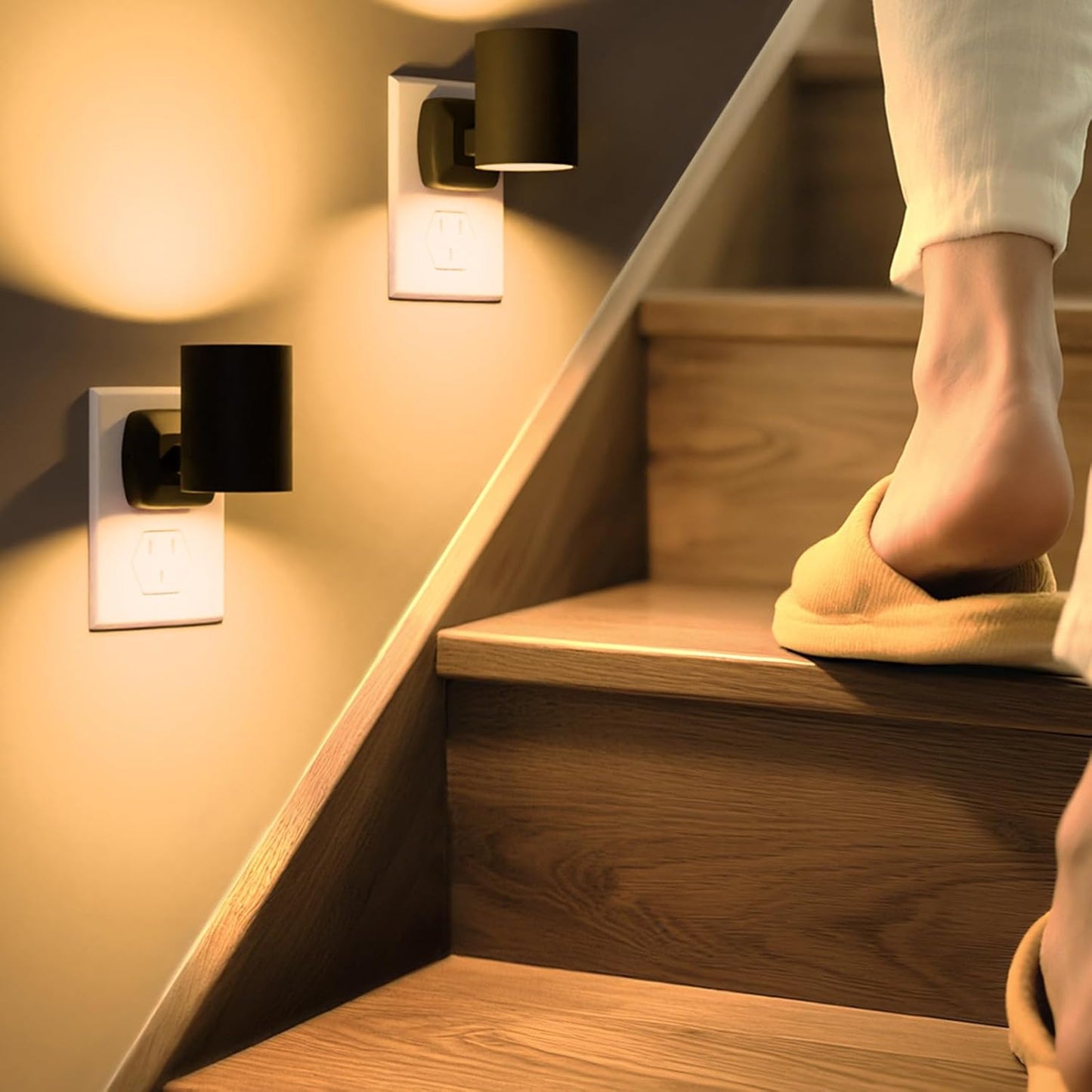 Night Lights Plug into Wall: ETL Night Light Plug in - LED Dimmable Night Light Dusk to Dawn Light Sensor, Soft Warm 2700K, Adjustable Brightness, Wall Lights for Bedroom, Hallway, Stairs - 6 Pack