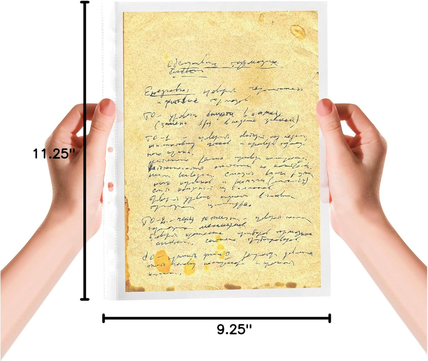 Heavyweight Sheet Protectors, Holds 8.5 x 11 inch Sheets, 9.25 x 11.25 inch Top Loading, Clear, Reinforced 11-Hole, Acid-Free, Archival Safe for Documents and Photos (100 Sheets)