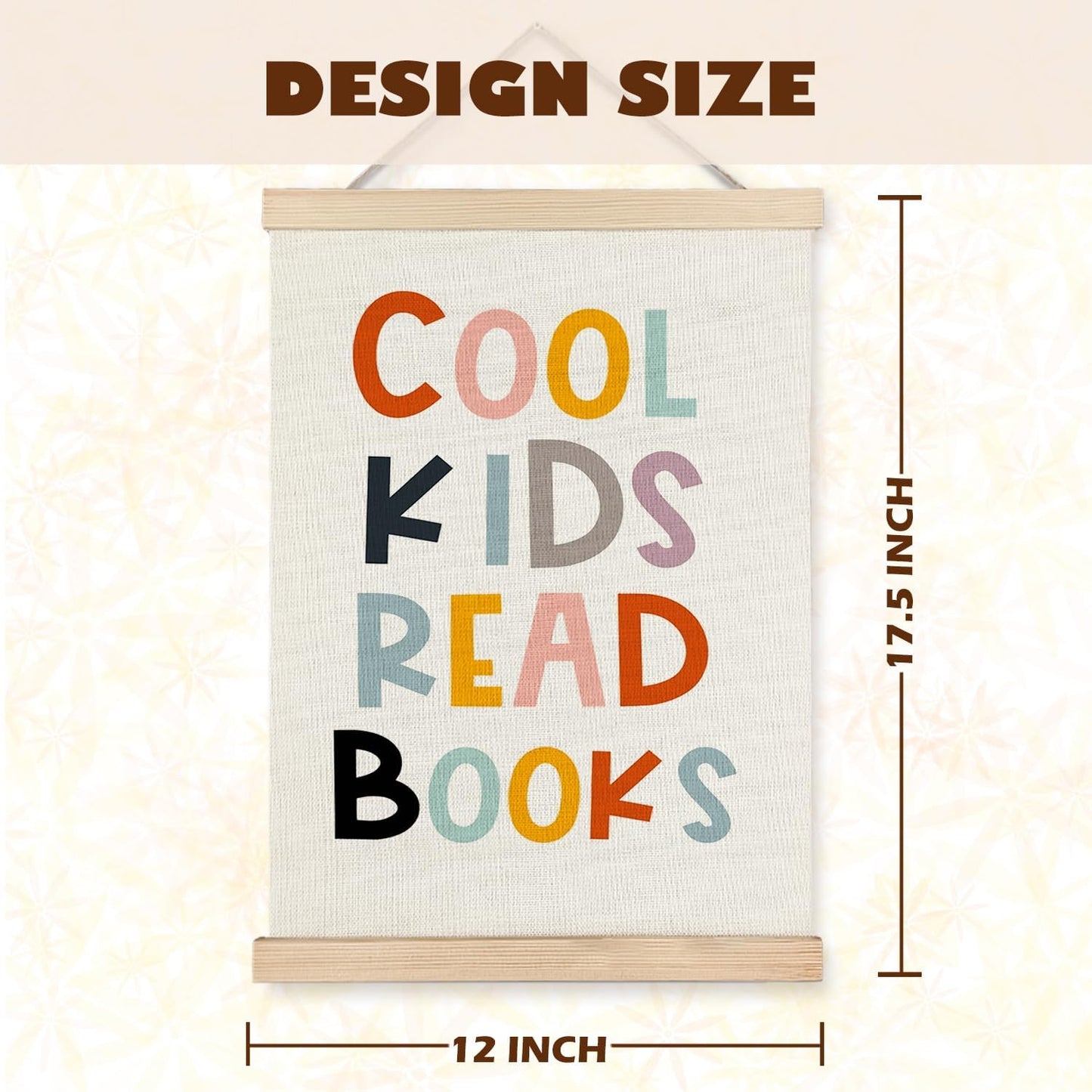 LUVADIAN Cool Kids Read Books Poster Hanger Frame, Classroom Wall Decor, Reading Corner Decor for Classroom, Reading Nook Decor, Kids Wall Decor, Reading Posters for Classroom, 12x16 Inches Set of 2