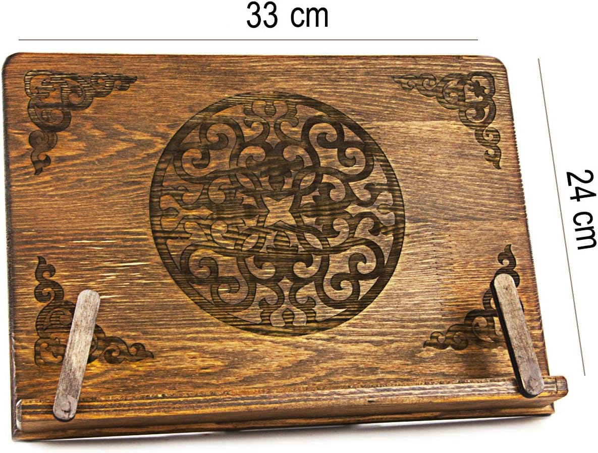 ihvan online, Vintage Wooden Book Holder Stand, Portable and Adjustable Cookbook Holder, Tablet Recipe Book Bible or Quran Stand, Perfect Mother's or Father's Day Gifts