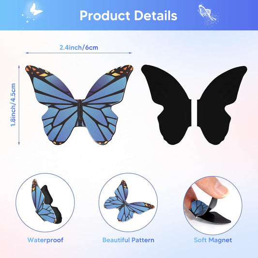 50 Pieces Butterfly Magnetic Bookmarks, Foldable Butterfly Bookmarks, Beautiful Book Marks for Reading Women Book Lovers, Cute Page Markers Clip for Students Teacher School Office Supplies Gifts