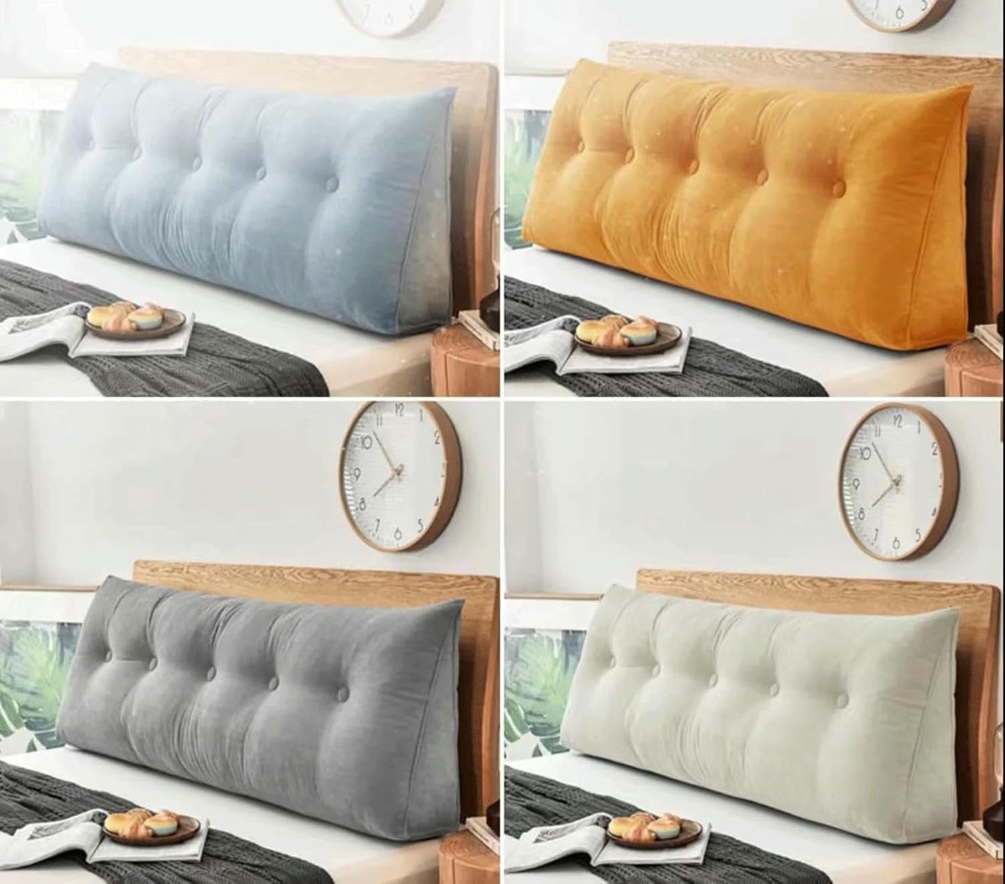 Triangle Headboard Pillow, Soft Bolster Cushion for Backrest Support, Comfortable Positioning Pillow for Bed, Ideal for Reading & Relaxing