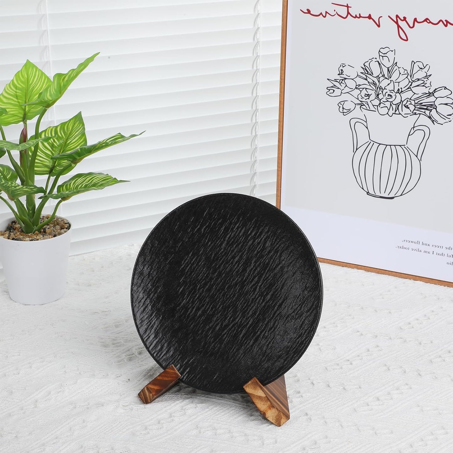 Wooden Bowl Display Stand,Small Plate Stand Wooden Plate Stands Cook Book Stands Latter Easel Holder for Decorative,Pottery, Bowls,Picture,Dish,Book