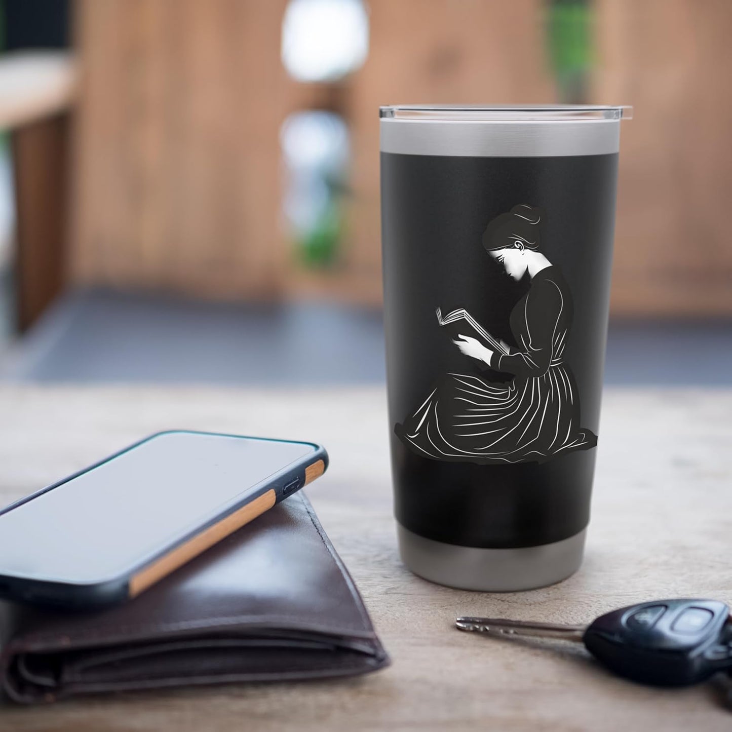 Emily Dickinson Reading A Book Stainless Steel Insulated Tumbler