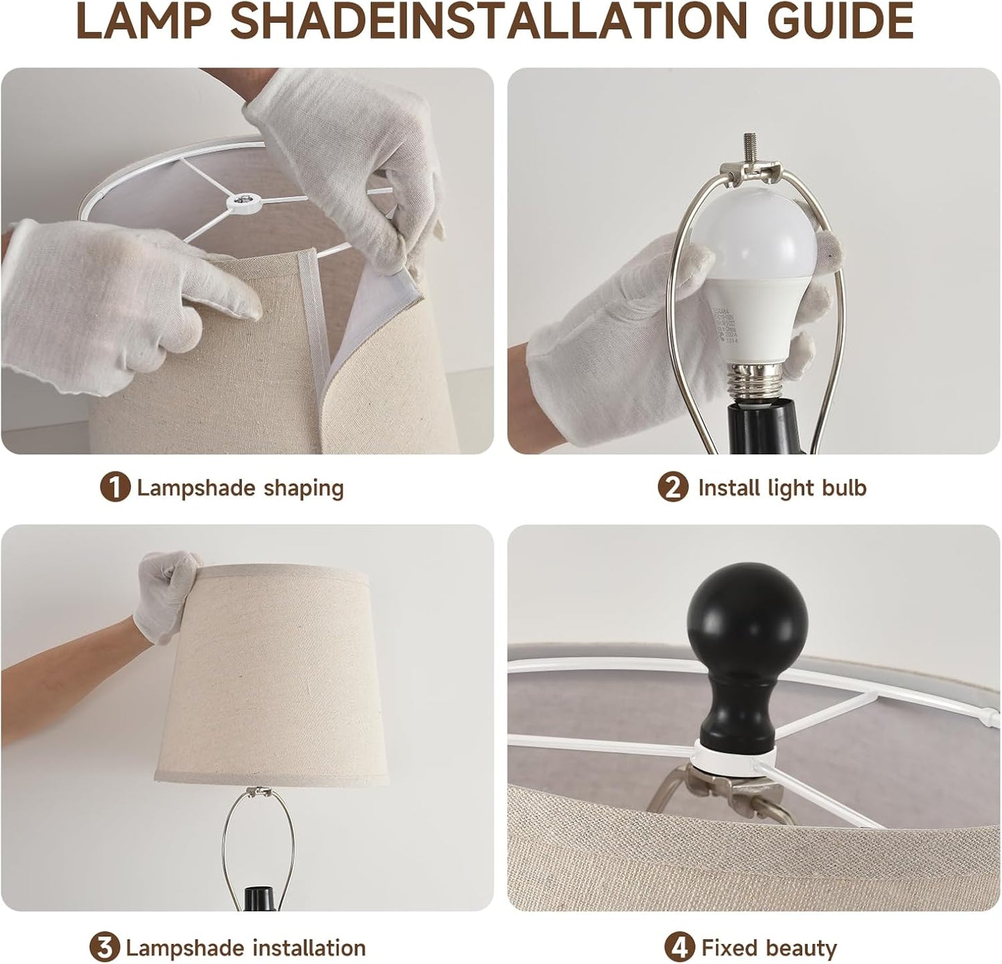 Terpsichore Lamps for Living Room Modern Farmhouse Table Lamp Bedside Reading Lamps Night Stands Bedroom Night Lamp,with Fabric Lamp Shade (Black (Single Pack), High 26.25 in)
