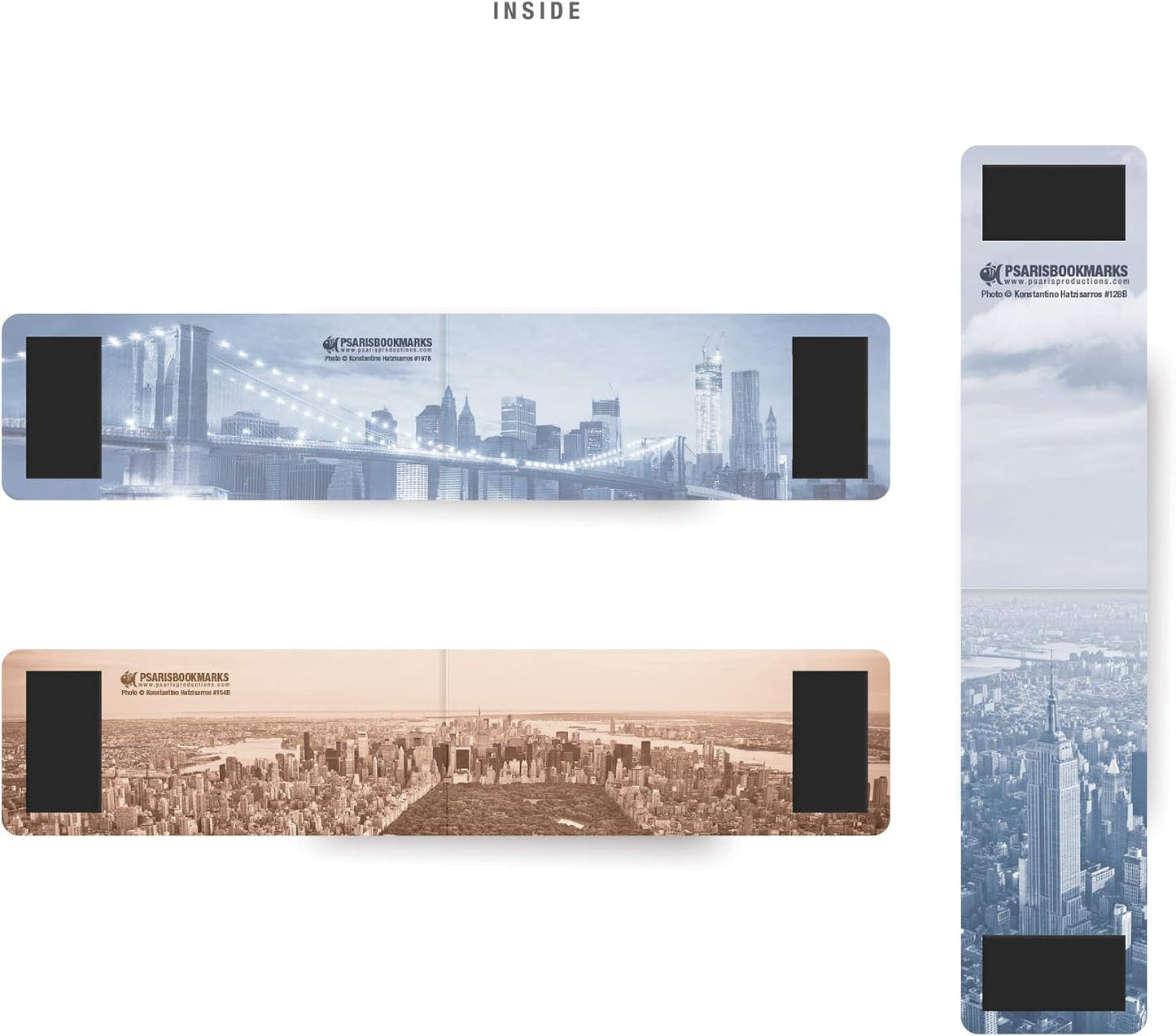 Set of 6 Large New York Magnetic Bookmarks with Soft Touch Silky Smooth Coating. Made in USA
