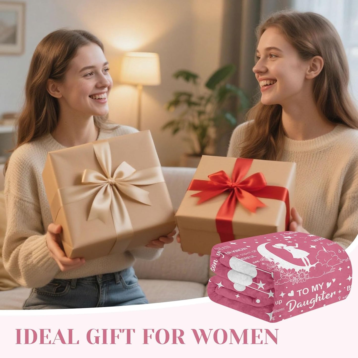 Wearable Blanket with Sleeves, Flannel Wearable Blanket for Women Girls Mom, Comfy Snuggy Wrap Throws for TV Sofa