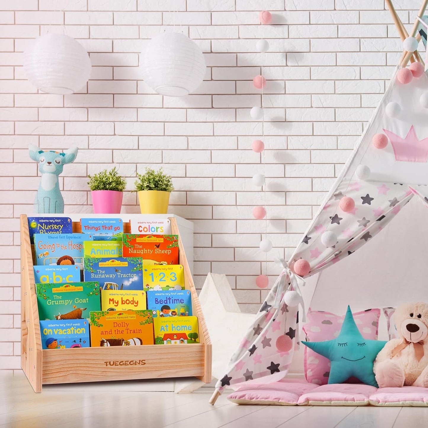 Montessori Bookshelf,Toddler Bookshelf for Kids,Organize Your Little One's Reading Adventure with Our Bookshelf - Perfect for Kids!(Wood)