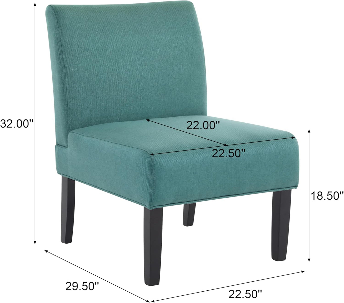 Christopher Knight Home Kassi Fabric Accent Chair, Dark Teal 29. 50”D x 22. 50”W x 32. 00”H
