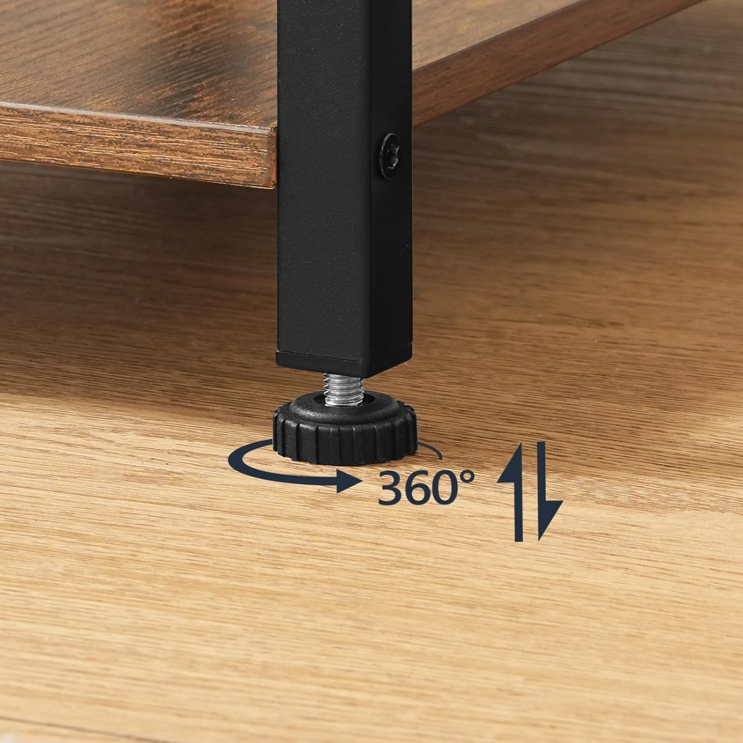 HOOBRO End Table with Charging Station, Narrow Side Table, Small Nightstand, Bedside Tables with Drawer and Storage Shelves, for Small Spaces, Living Room, Bedroom, Rustic Brown and Black BF041BZ01G1