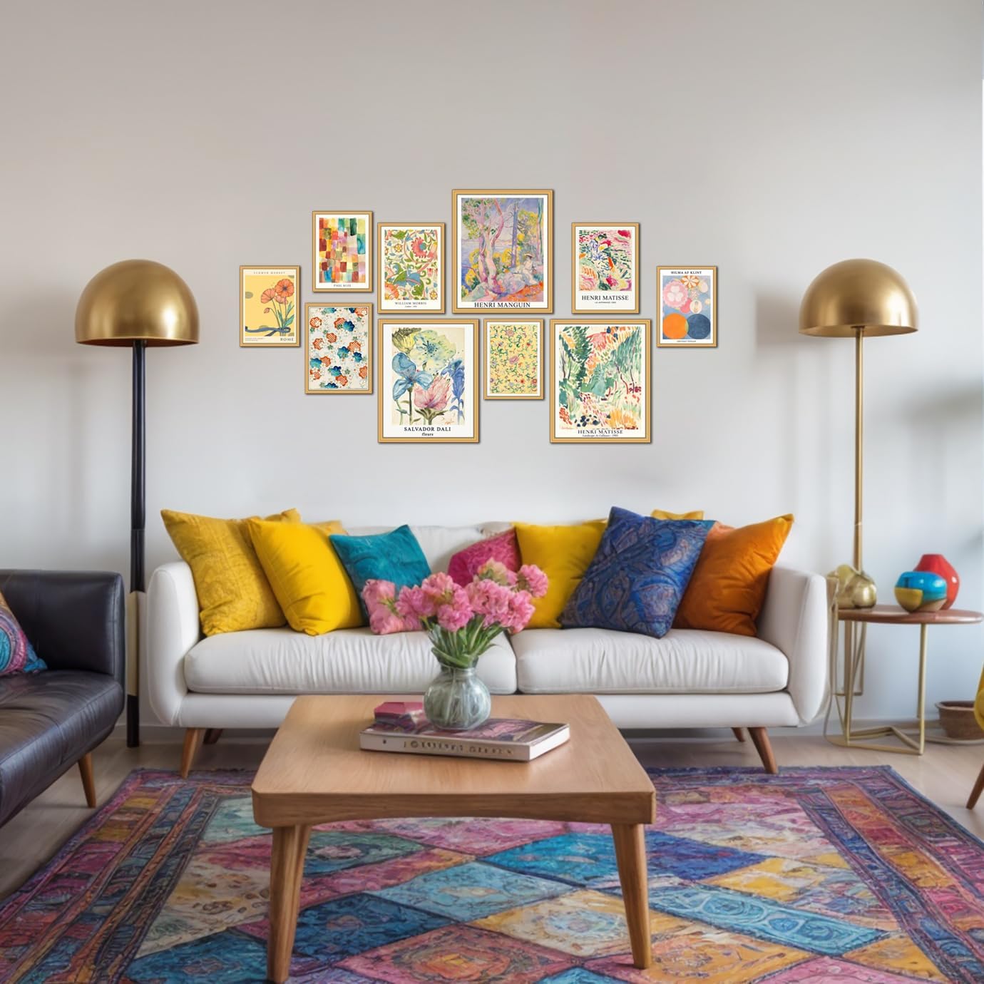 LANCHI95 10 Pcs Vintage Eclectic Wall Art Prints, Trendy Maximalism Poster for Aesthetic, Abstract Eclectic Wall Decor Van Gogh William Morris Matisse Monet Maximalist Famous (Unframed)