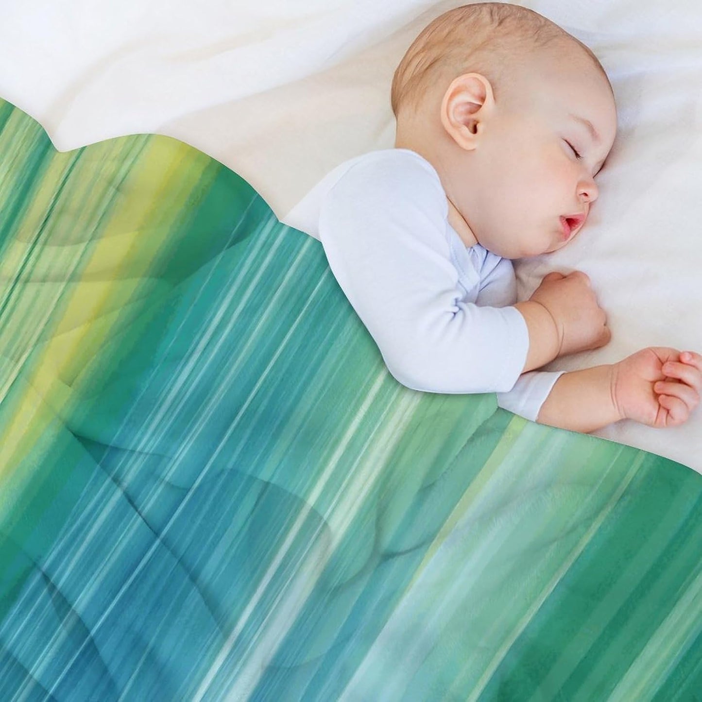 Blue and Green Throw Blanket for Couch Super Soft Warm Lightweight Throw Blankets Cozy Flannel Bed Blanket Cute Decorative Blankets for All Seasons Home Decor Gift 40"*50" (100 * 130cm)