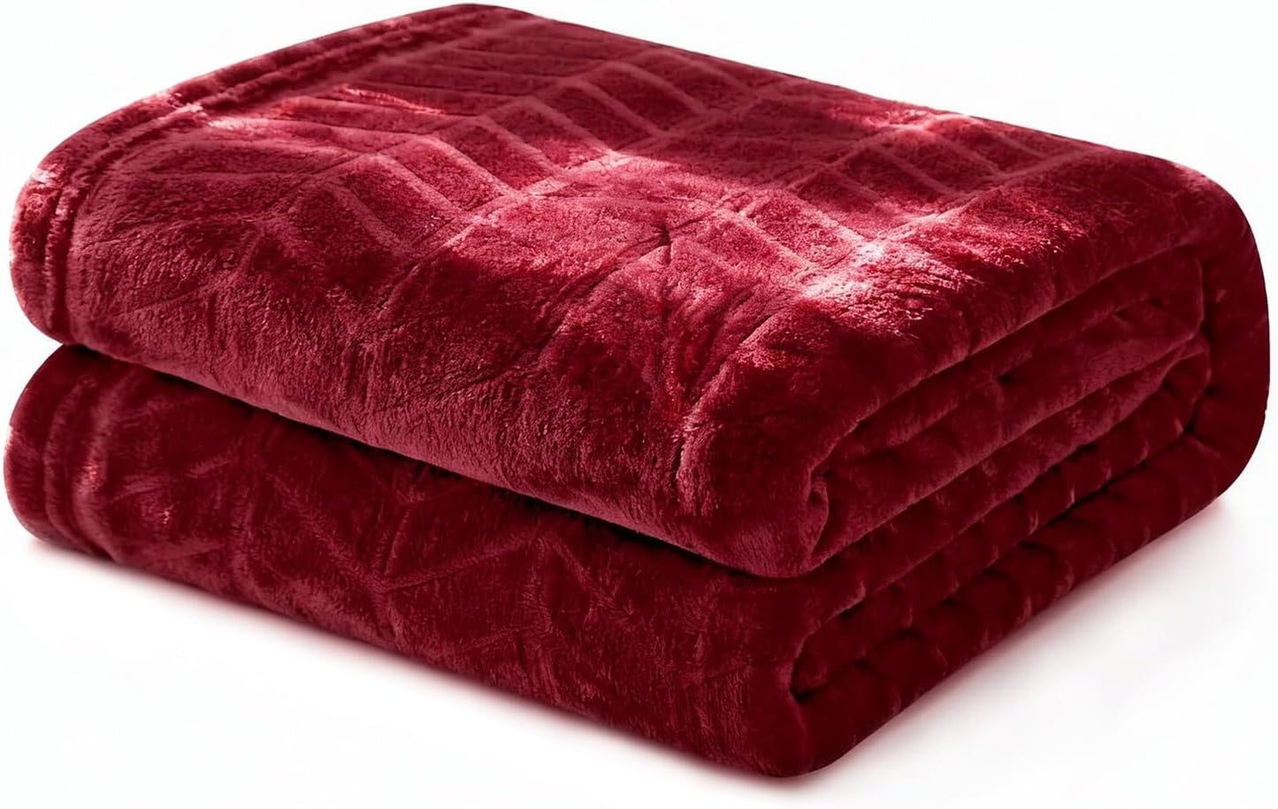 Excervent Soft Flannel Fleece Throw Blanket 50x60 Inches Burgundy Lightweight Winter Blankets Chevron Pattern for Sofa Couch Bed Fluffy Warm Cozy Decorative