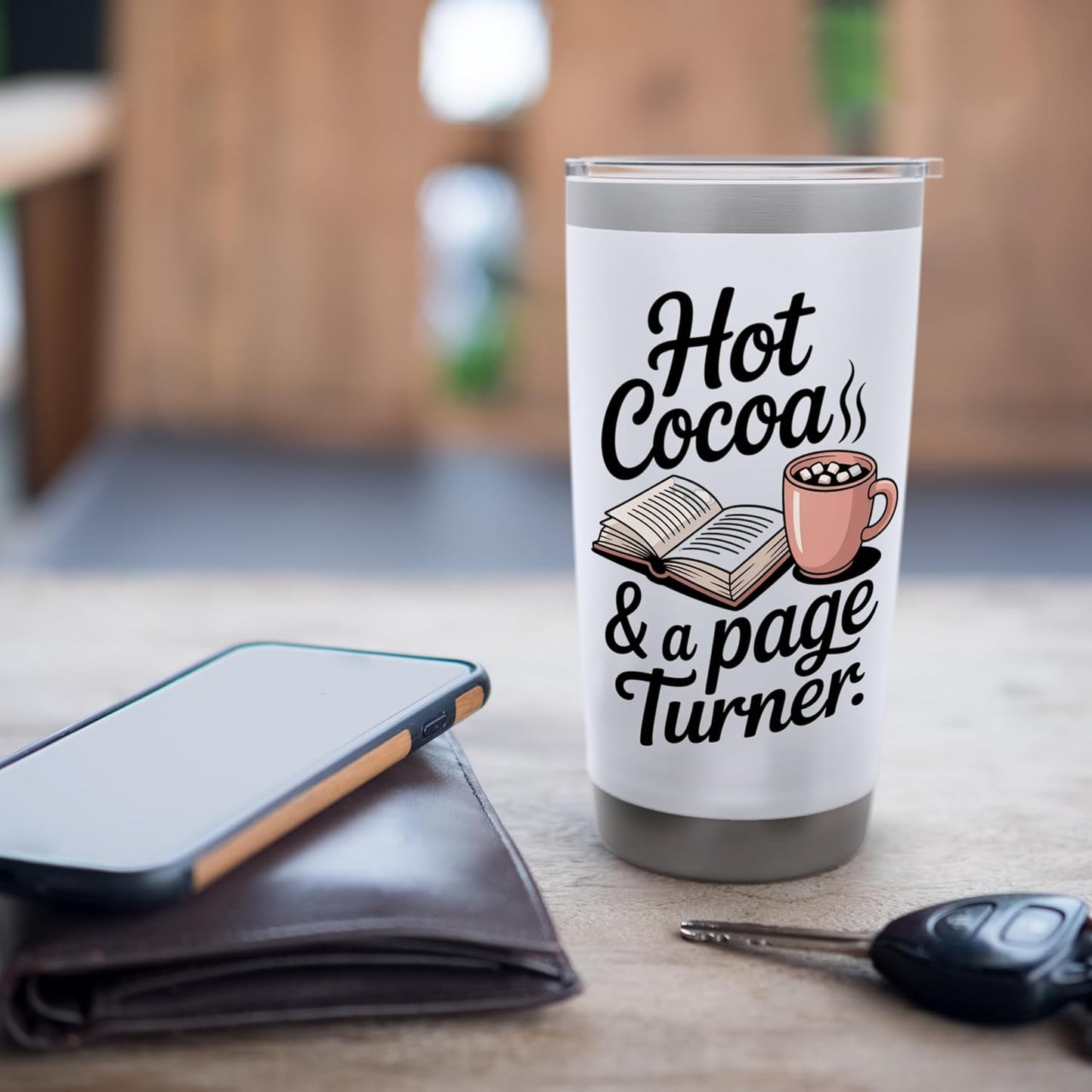 Hot Cocoa and a Page Turner Book Lovers Hot Chocolate Stainless Steel Insulated Tumbler