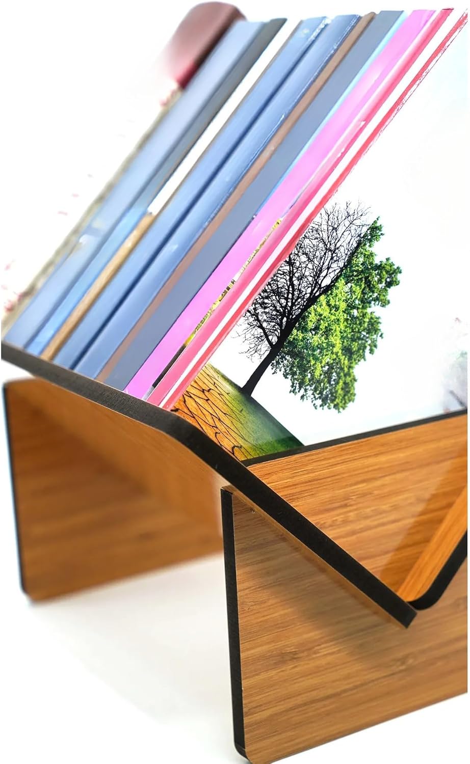 Desktop Wooden Book Stand, Tabletop Book Holder Organizer, Rustic Design