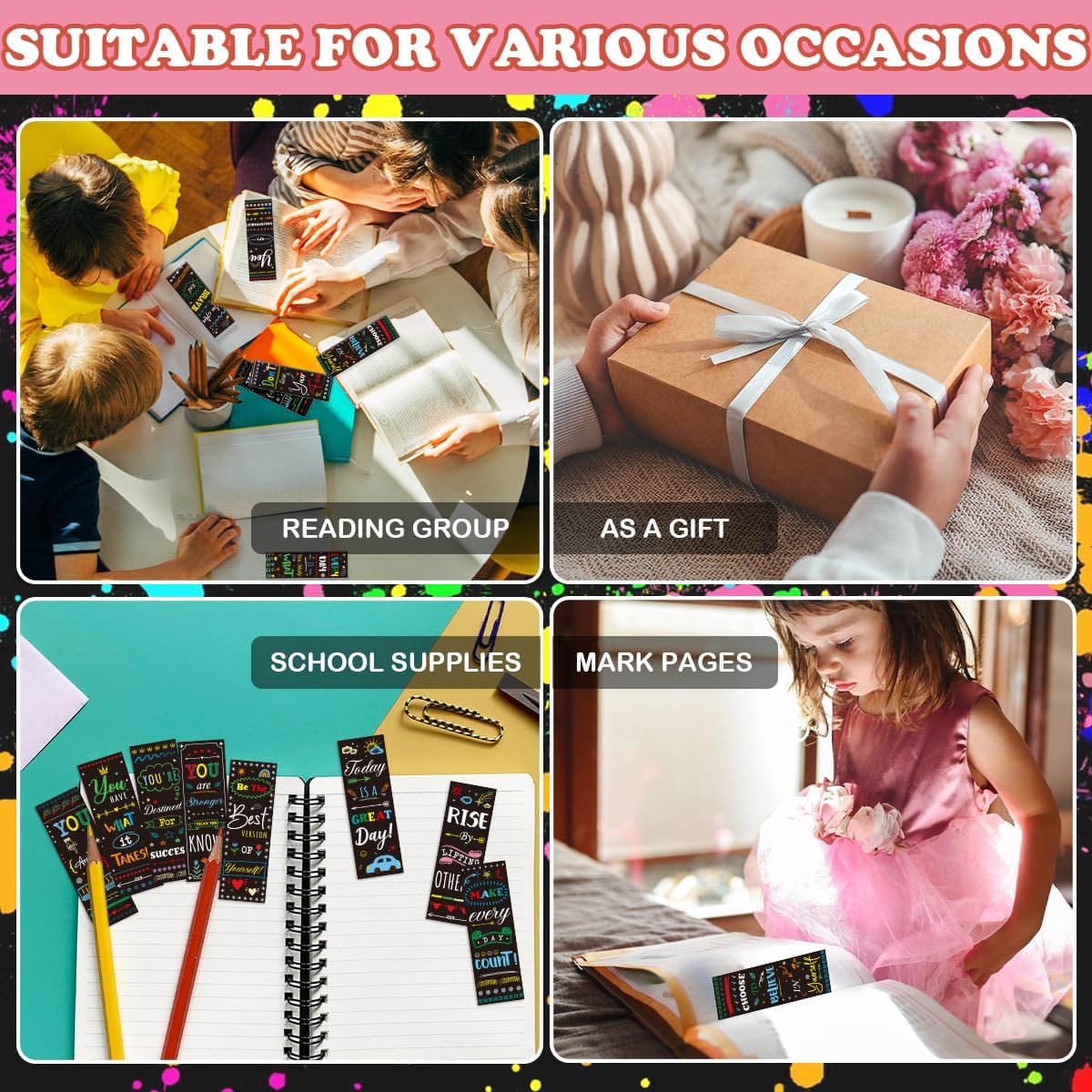 Inspirational Bookmarks Bulk Gifts Set – 150 PCS Motivational Paper Bookmarks for Women, Teachers, Students, Positive Book Marks for Reading Rewards, Back to School Supplies, Birthday Gift