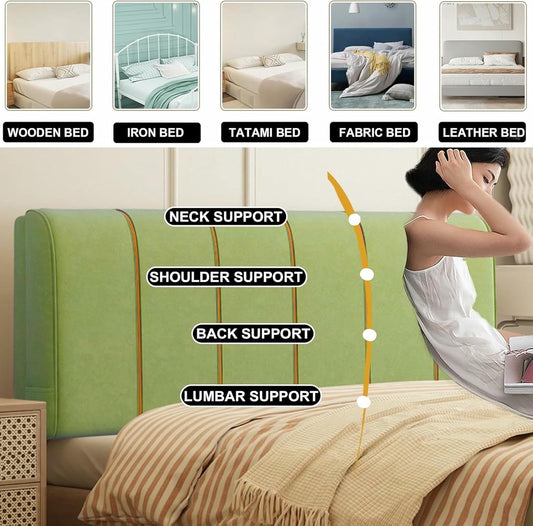 Gray1,Straps/63x23x4In,Headboard Pillow Wall Mounted Upholstered Rectangle Reading Pillow,Wedge Pillowboard Large Headboard Support Cushion Bed Backrest Bedside Bolster