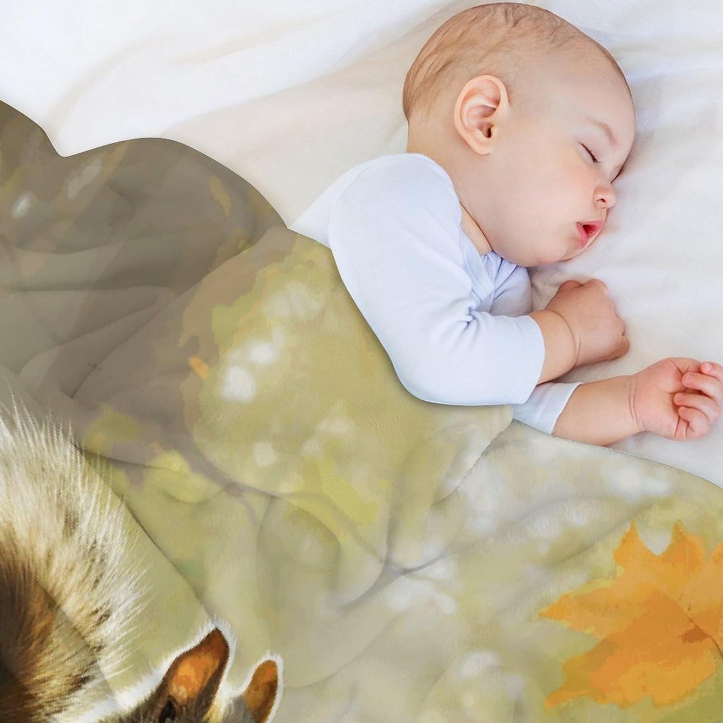 Squirrel Eats Nuts Throw Blanket for Couch Super Soft Warm Lightweight Throw Blankets Cozy Flannel Bed Blanket Cute Decorative Blankets for All Seasons Home Decor Gift 30"*40"(76 * 100cm)