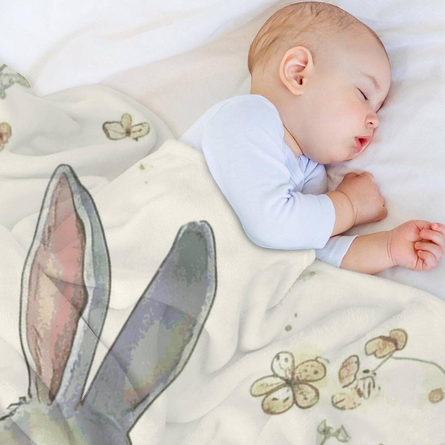 Garden Bunny Throw Blanket for Couch Super Soft Warm Lightweight Throw Blankets Cozy Flannel Bed Blanket Cute Decorative Blankets for All Seasons Home Decor Gift 30"*40"(76 * 100cm)