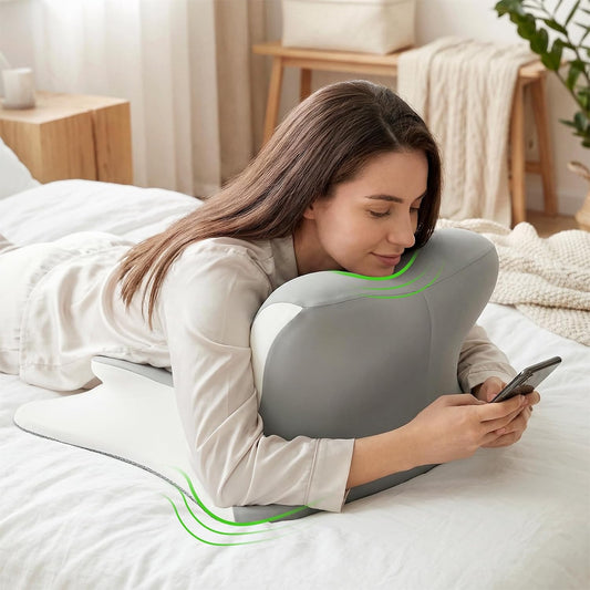 Reading Pillow for Bed, Ergonomic Memory Foam Reading Support Pillow with Arm & Body Support, Multi-Position Pillow for Reading in Bed, Comfortable for Book, Phone, Tablet & Relaxing