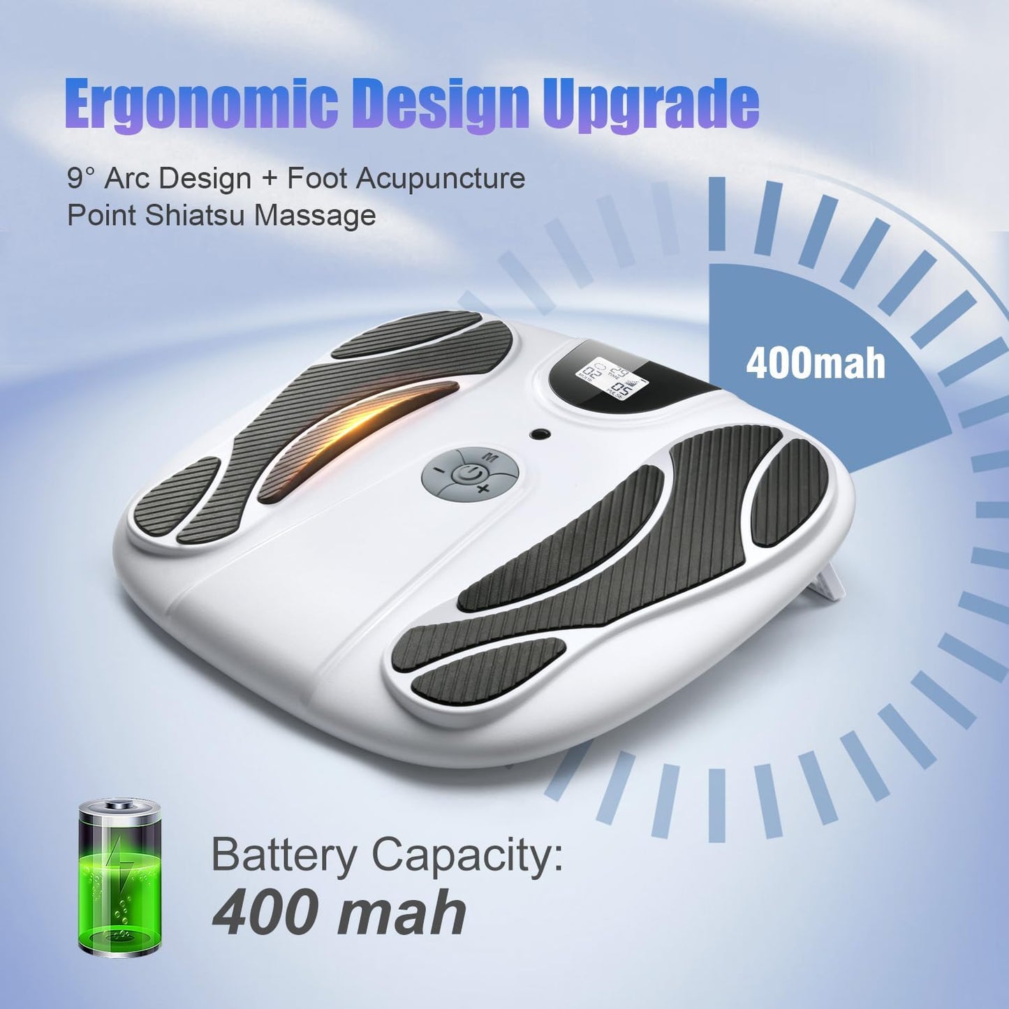 FSA EMS Foot Massager-Electronic Muscle Stimulator Relief for Neuropathy, Plantar Fasciitis & Foot Pain- 10 Modes, 20 Intensities, Remote - Rechargeable Silent Operation
